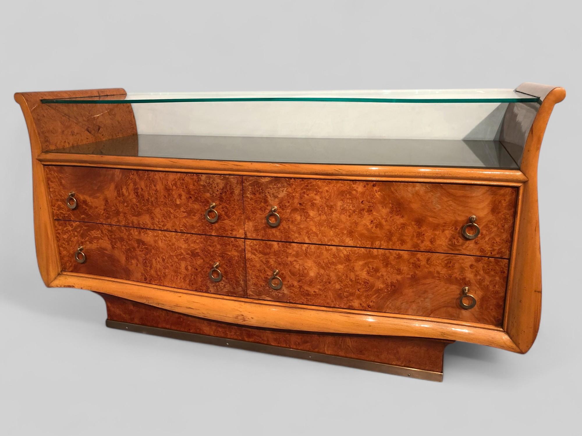 Italian Mid-Century Modern Chest of Drawers in Birch Briar Root, 1950s For Sale 6