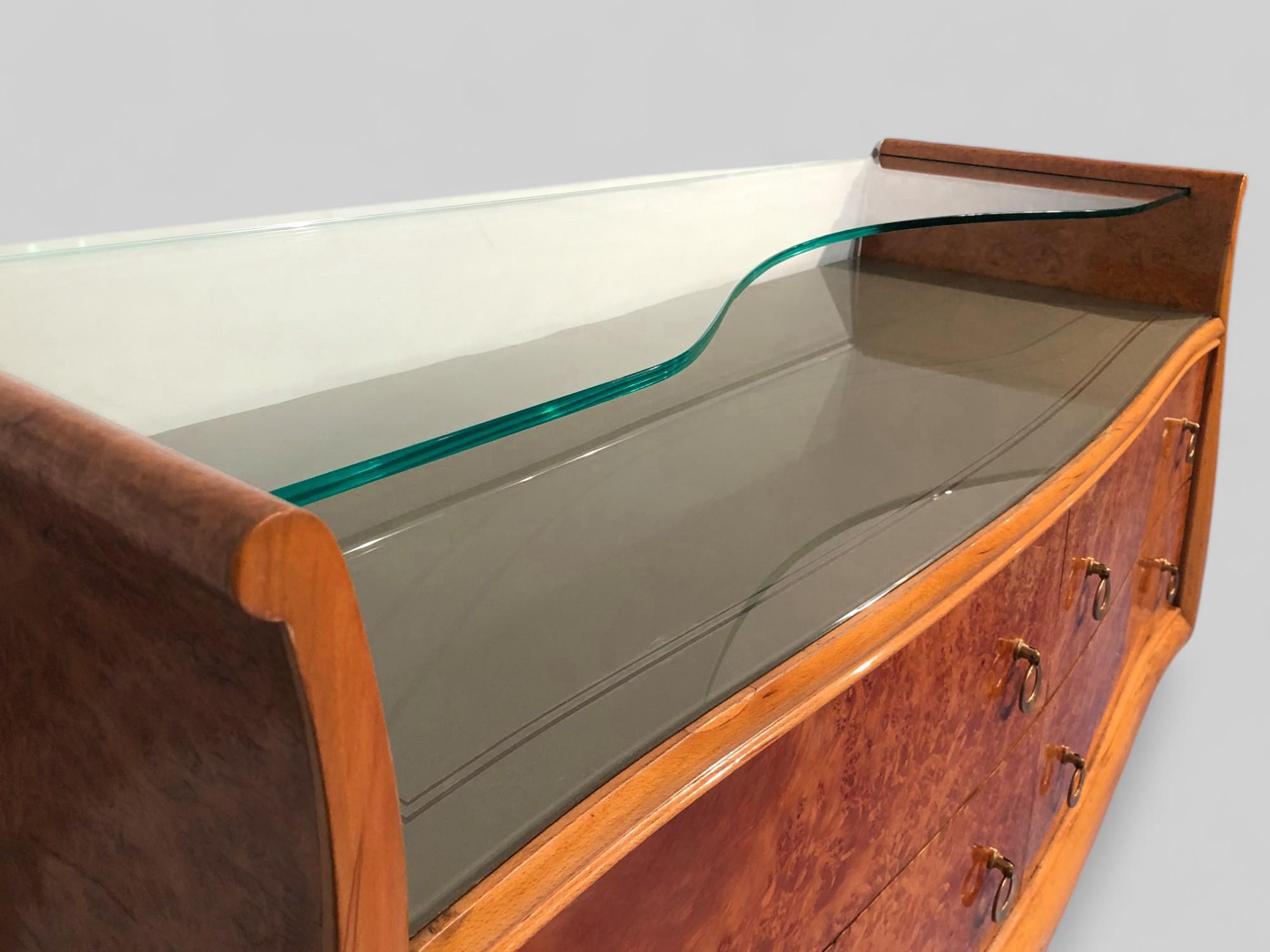 Italian Mid-Century Modern Chest of Drawers in Birch Briar Root, 1950s For Sale 8