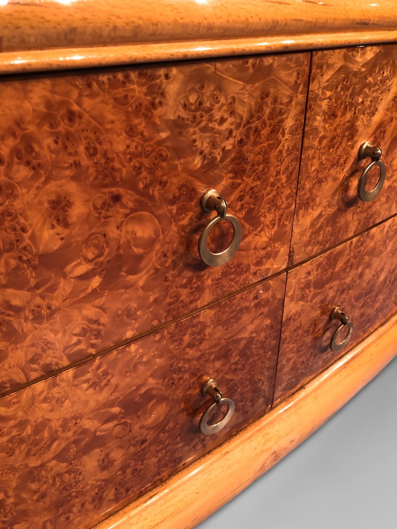 Italian Mid-Century Modern Chest of Drawers in Birch Briar Root, 1950s For Sale 10