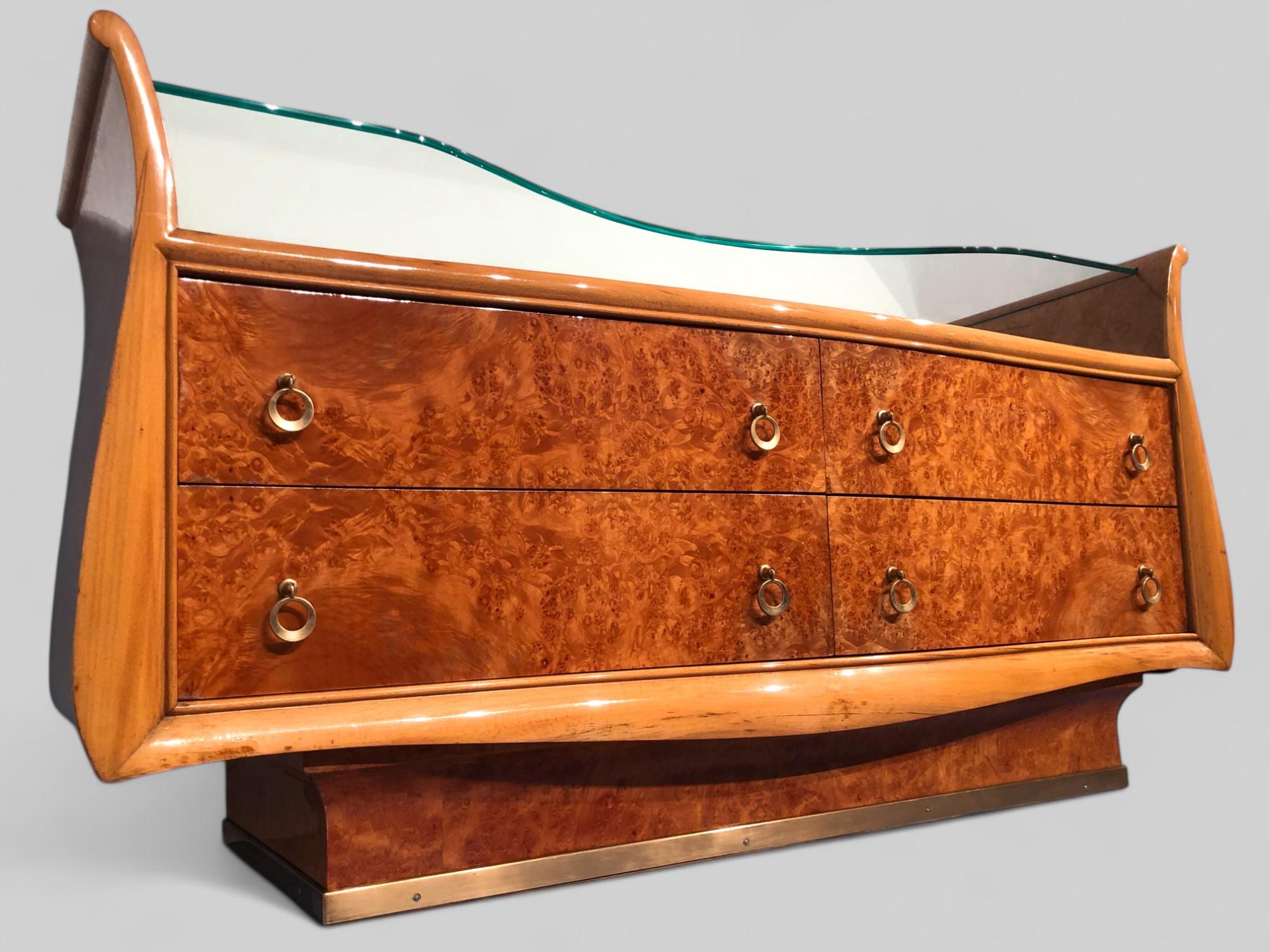 Italian Mid-Century Modern Chest of Drawers in Birch Briar Root, 1950s For Sale 13