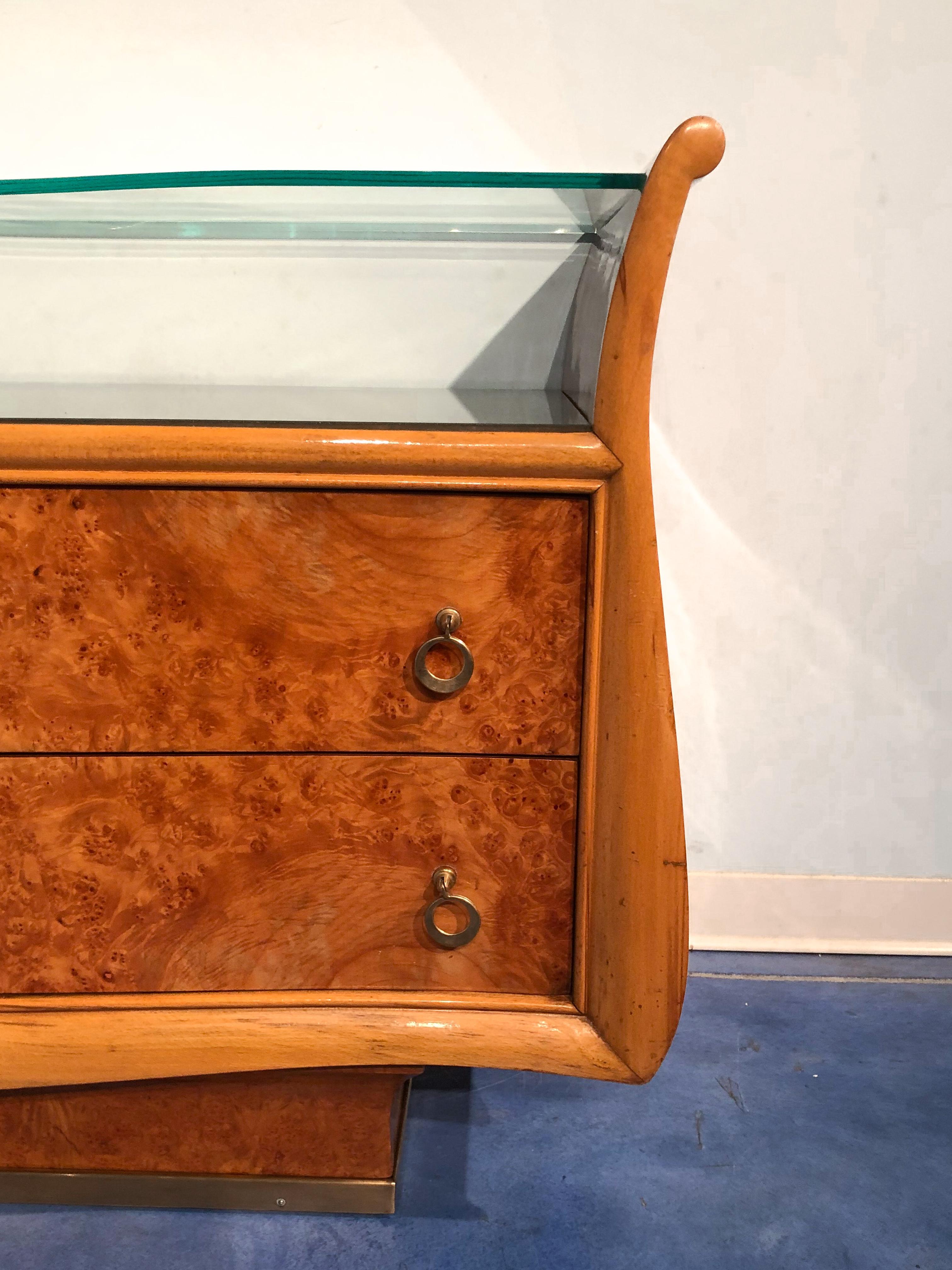 Italian Mid-Century Modern Chest of Drawers in Birch Briar Root, 1950s For Sale 15