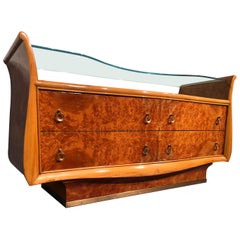 Italian Mid-Century Modern Chest of Drawers in Birch Briar Root, 1950s