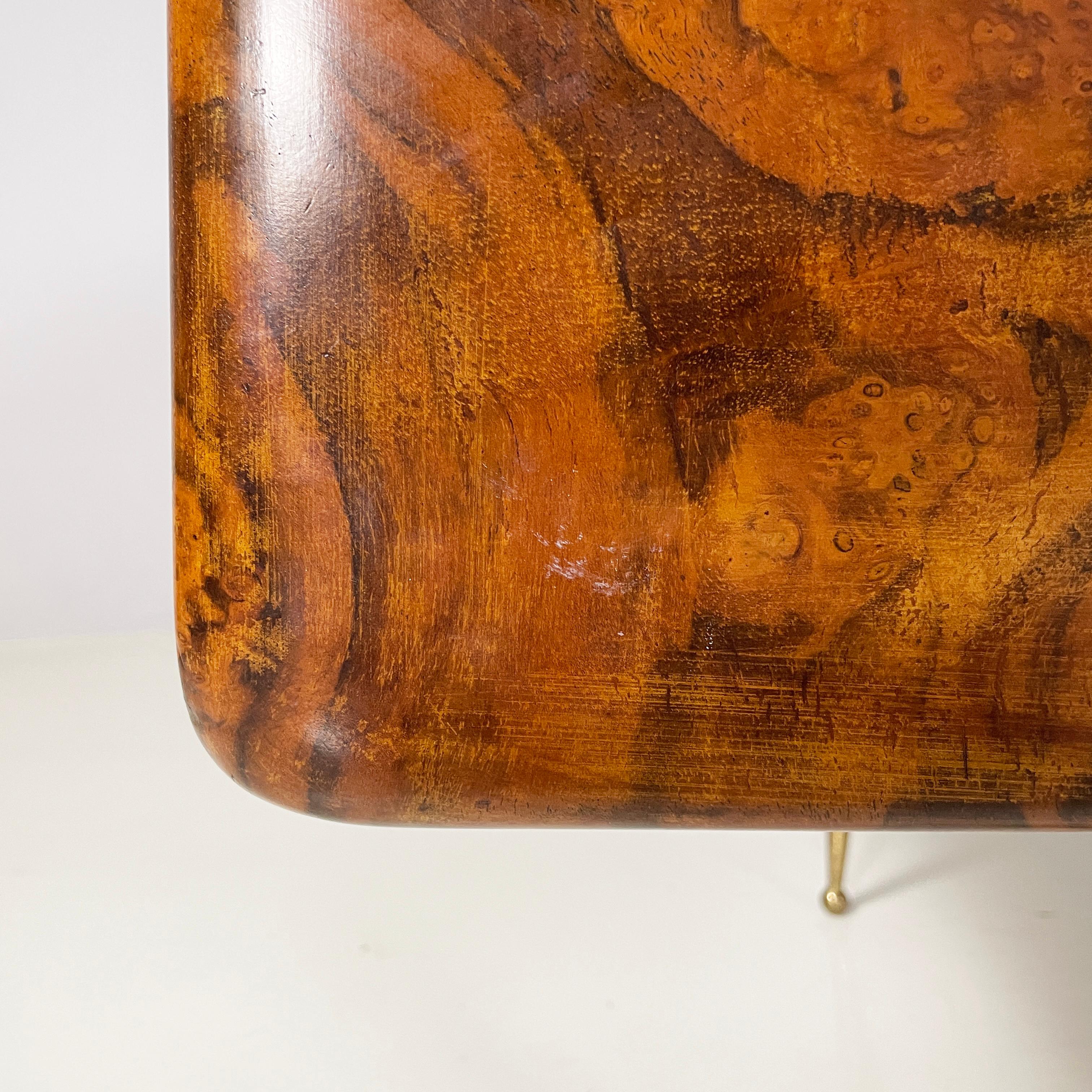 Cassettiera italiana di metà secolo in legno, vetro e ottone, anni '50 in vendita 6