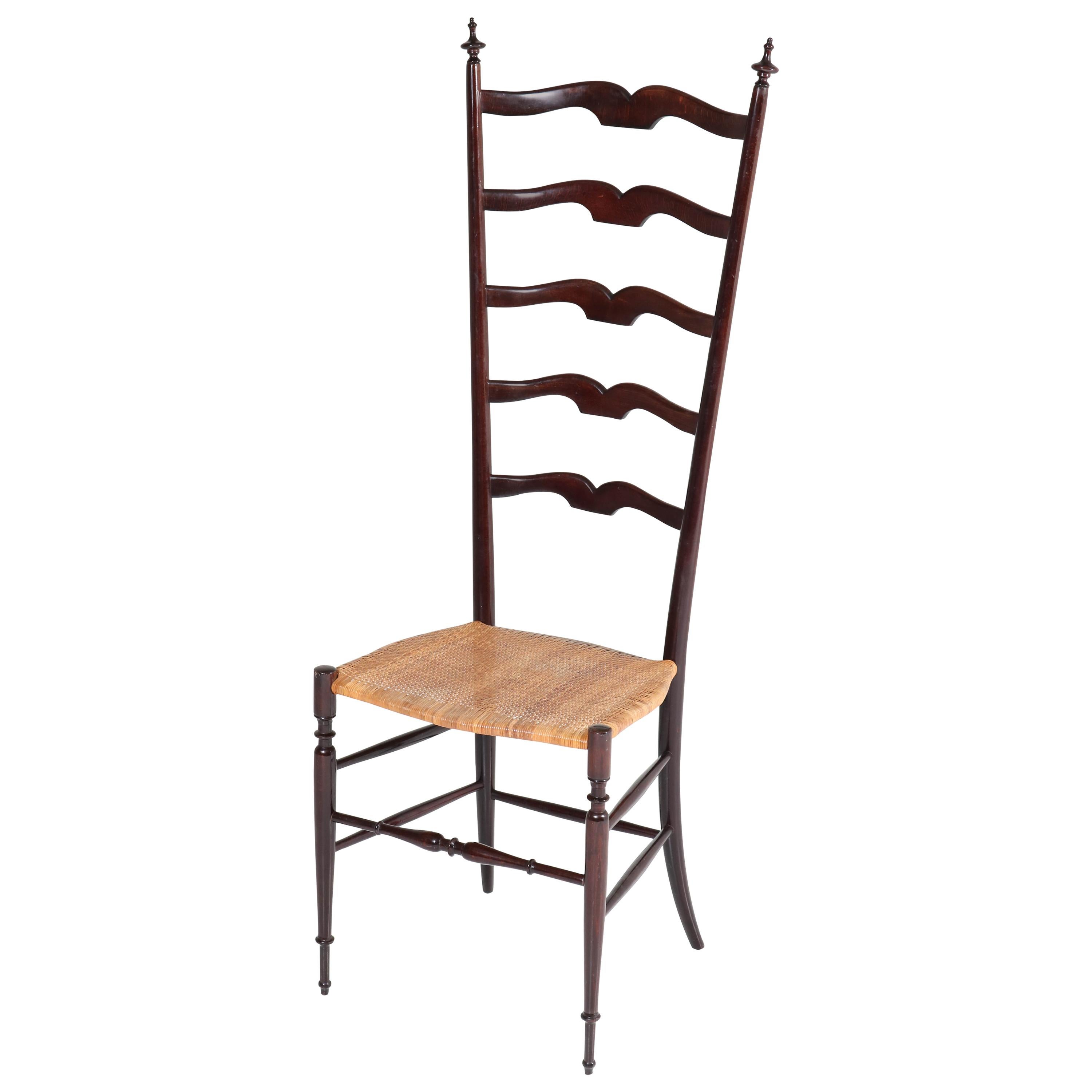Italian Mid-Century Modern Chiavari Hall Chair Attributed to Paolo Buffa, 1950s