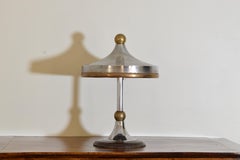 Italian Mid Century Modern Chrome and Brass Table Lamp, early 2nd half 20th cen.