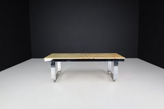 Italian Mid-Century Modern Chrome and Onyx Coffee Table, 1970s