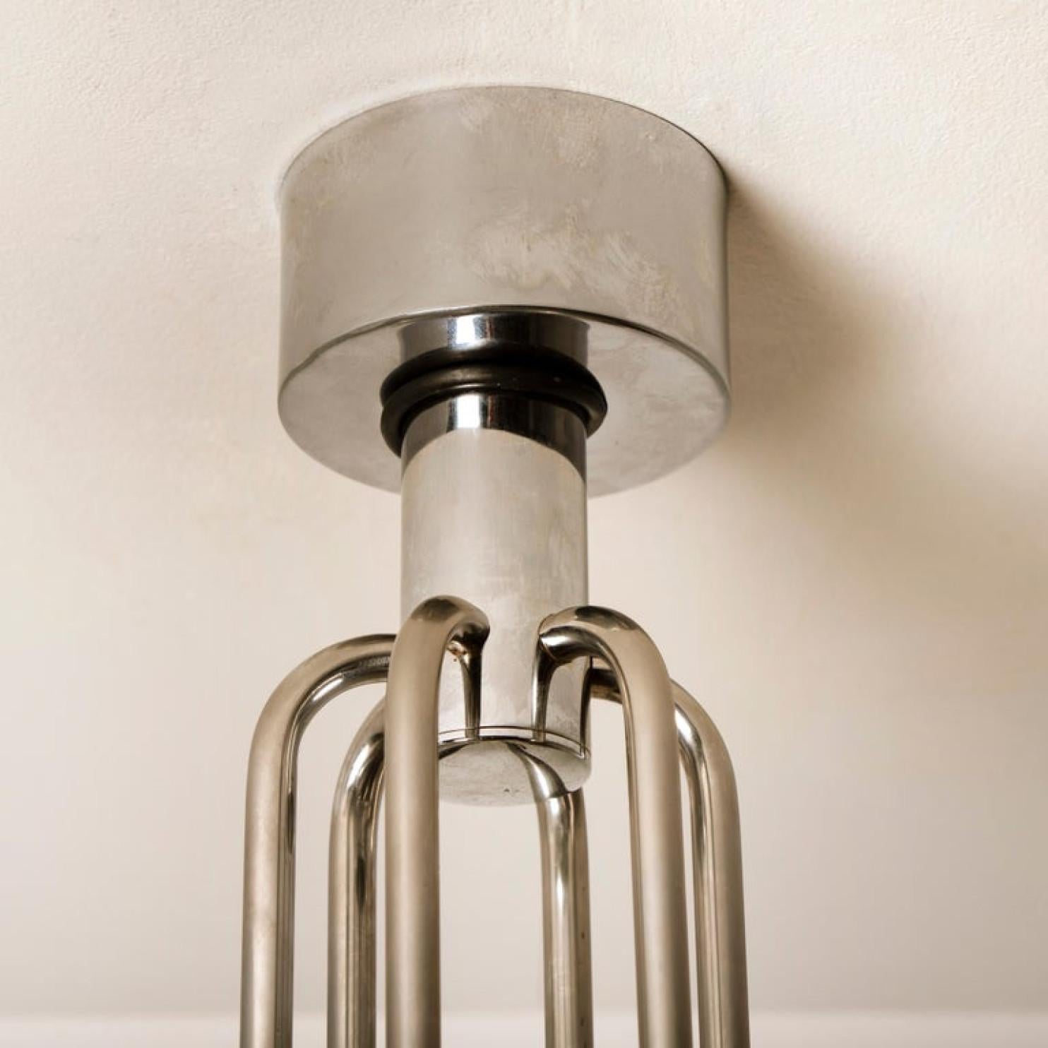 Lampadario cromato italiano di metà secolo moderno di Gaetano Sciolari, anni '60 in vendita 7