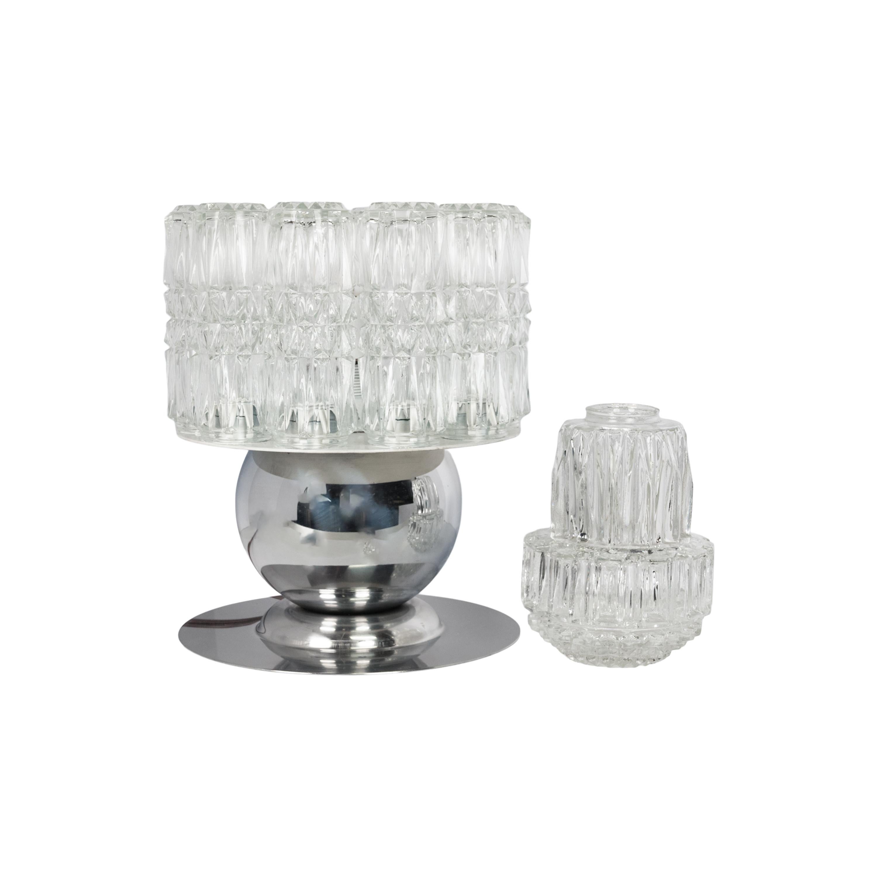 Lampada da tavolo in vetro cromato italiana del Mid Century Modern Sciolari Venini Murano 1960 in vendita 4
