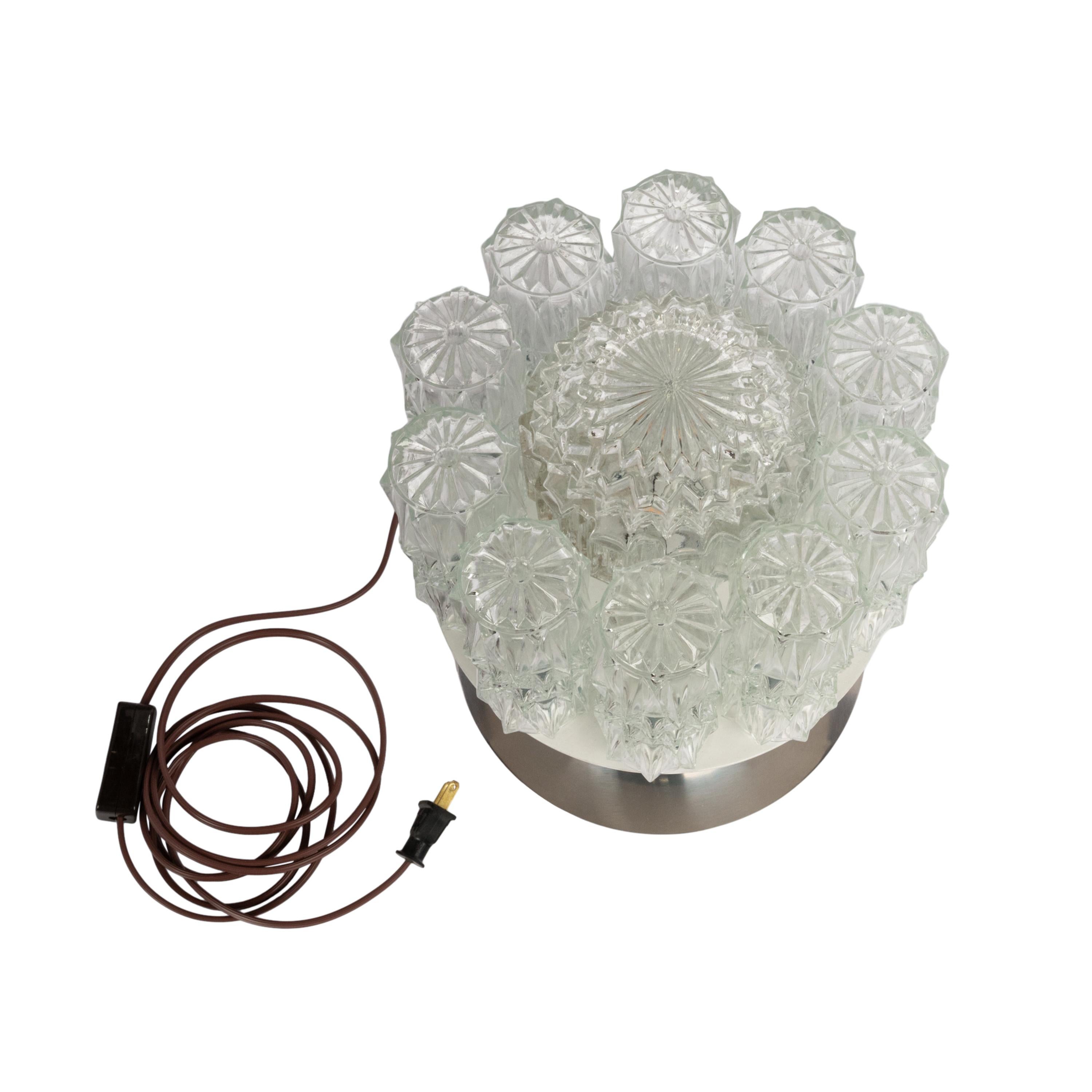 Lampada da tavolo in vetro cromato italiana del Mid Century Modern Sciolari Venini Murano 1960 in vendita 1