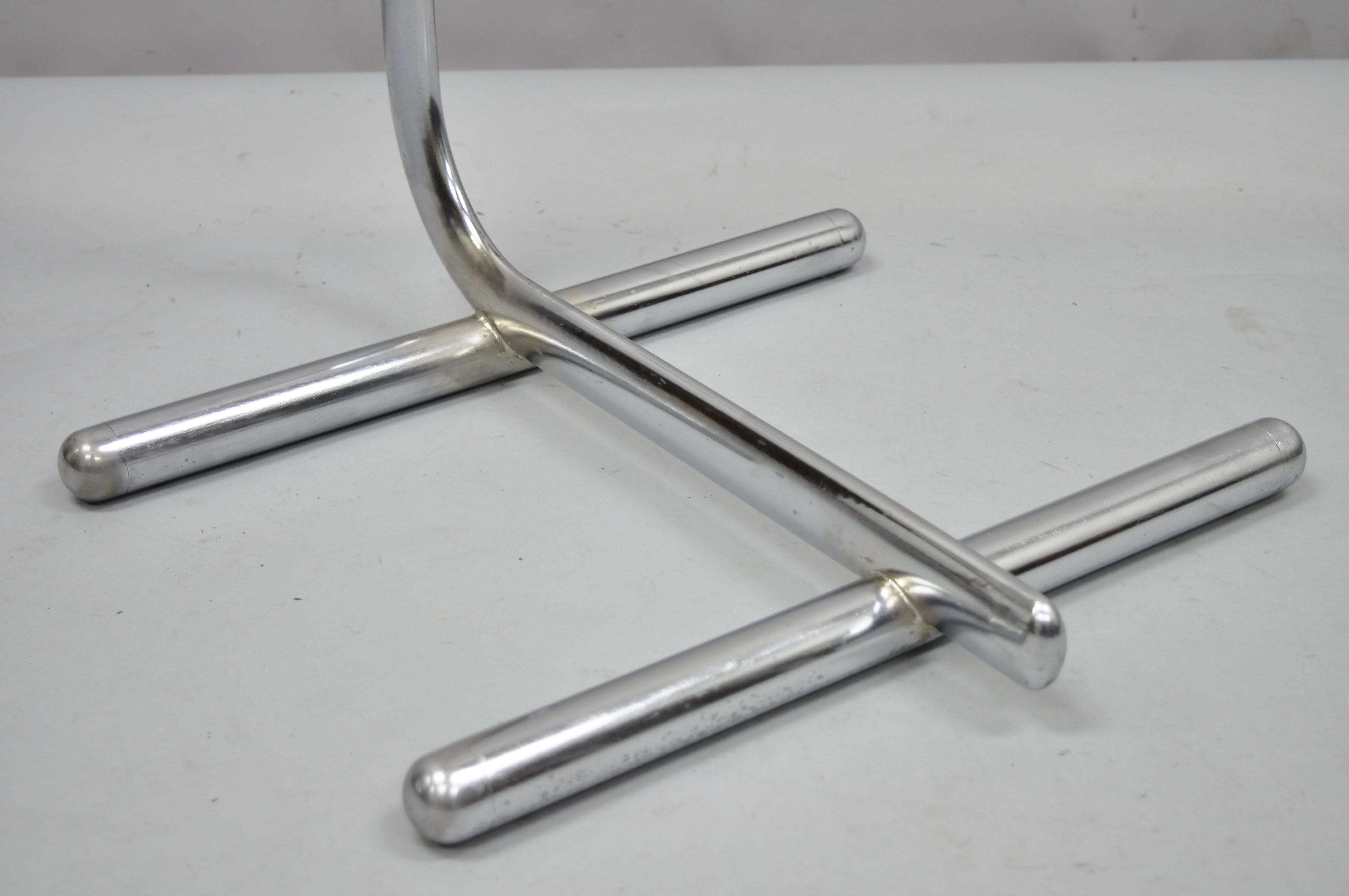 Italian Mid-Century Modern Chrome Metal Clothing Rack Clothes Valet Hanger B 2