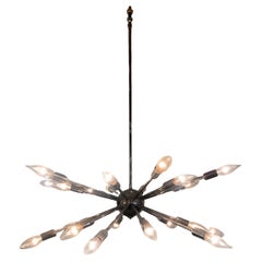 Italian Mid-Century Modern Chrome "Sputnik" Chandelier