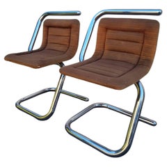 Italienische verchromte "S"-Stühle aus der Mitte des Jahrhunderts, Italien 70er Jahre