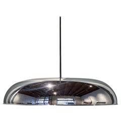 Italian Mid-Century Modern Chromed Steel Chandelier, 1970s