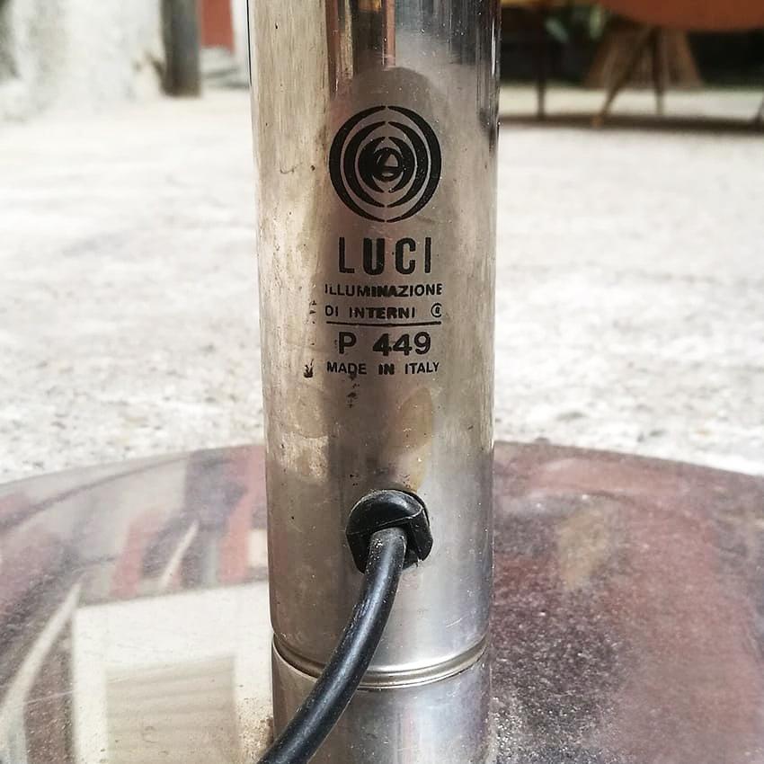 Late 20th Century Italian Mid-Century Modern Chromed Steel Floor Lamp by Luci, 1970s