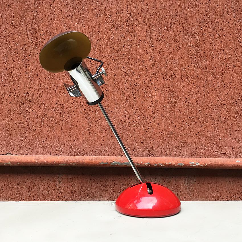 Late 20th Century Italian Mid-Century Modern Chromed Steel Lamp by Robert Sonneman for Luci, 1970s