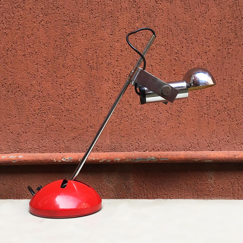 Italian Mid-Century Modern Chromed Steel Lamp by Robert Sonneman for Luci, 1970s 2