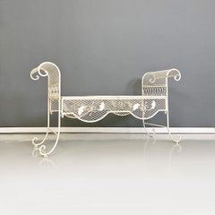 Italian Mid-Century Modern Classic White Iron Outdoor Bench, 1960s