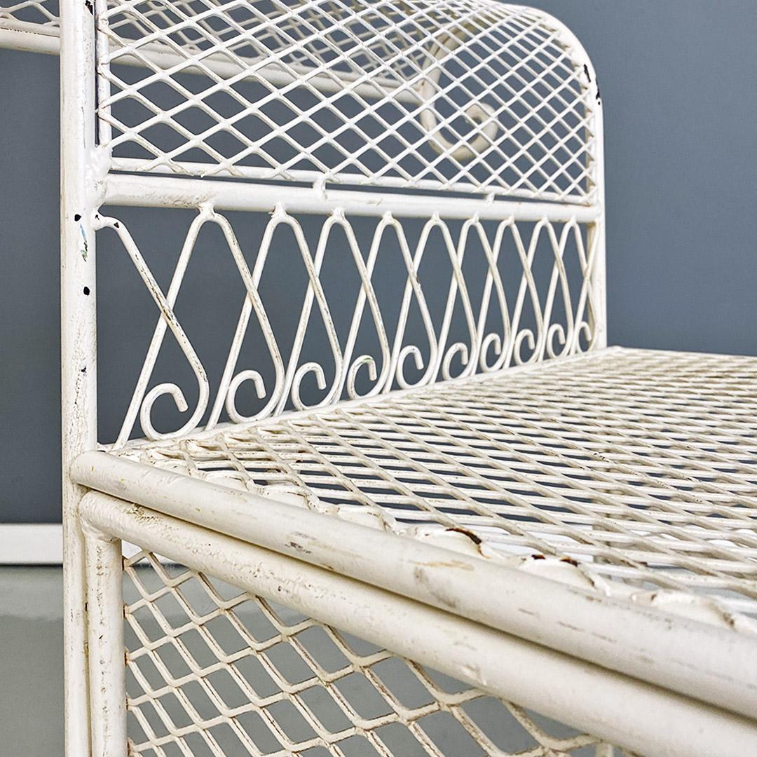Italian Mid-Century Modern Classic White Iron Outdoor Bench, 1960s For Sale 3