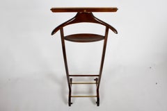 Italian Mid-Century Modern Clothes Valet by Fratelli Reguitti in Dark Walnut