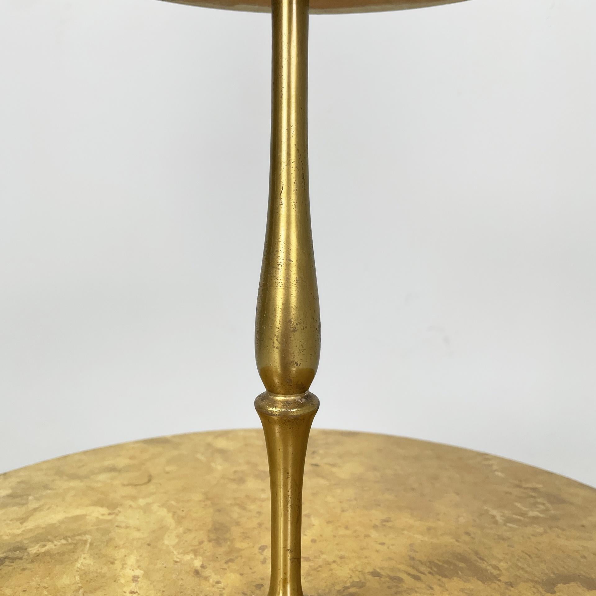 Italian mid-century modern coffe table in brass wood with marble effect, 1960s en venta 5