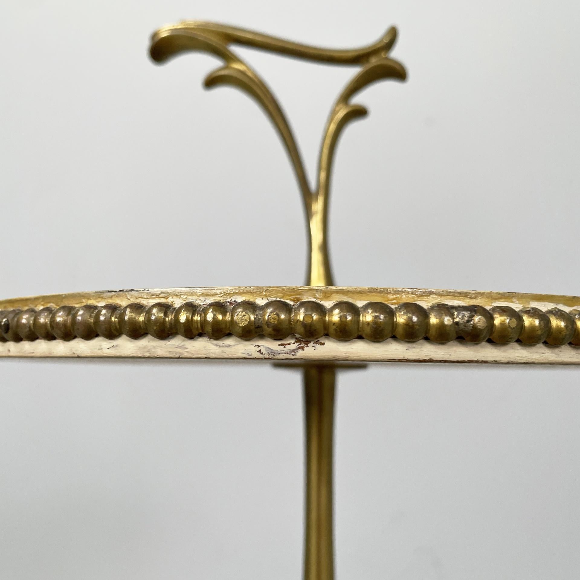 Italian mid-century modern coffe table in brass wood with marble effect, 1960s en venta 2