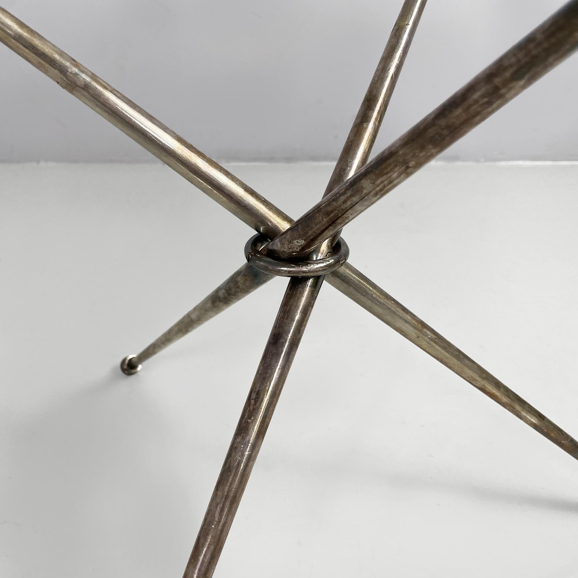 Table basse moderne italienne du milieu du siècle en verre et métal bruni, années 1960 en vente 4