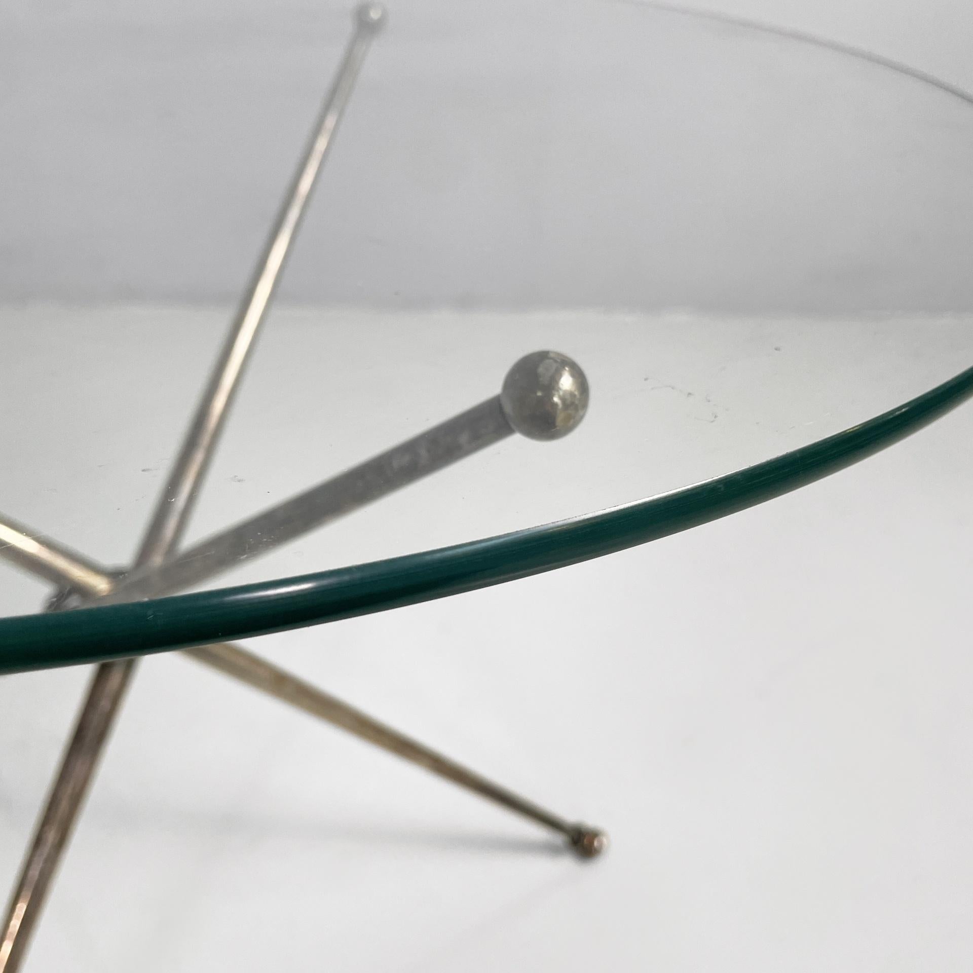Milieu du XXe siècle Table basse moderne italienne du milieu du siècle en verre et métal bruni, années 1960 en vente