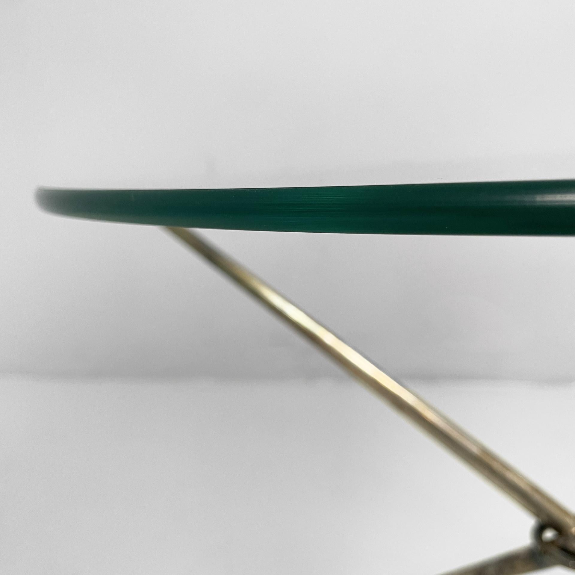Table basse moderne italienne du milieu du siècle en verre et métal bruni, années 1960 en vente 3