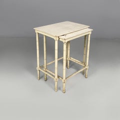 Tavolini da caffè italiani della metà del secolo scorso in legno bianco, anni '40