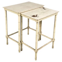 Tavolini da caffè italiani della metà del secolo scorso in legno bianco, anni '40