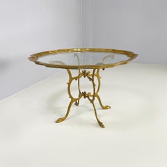 Italian mid-century modern Coffee table in glass and brass, 1960s