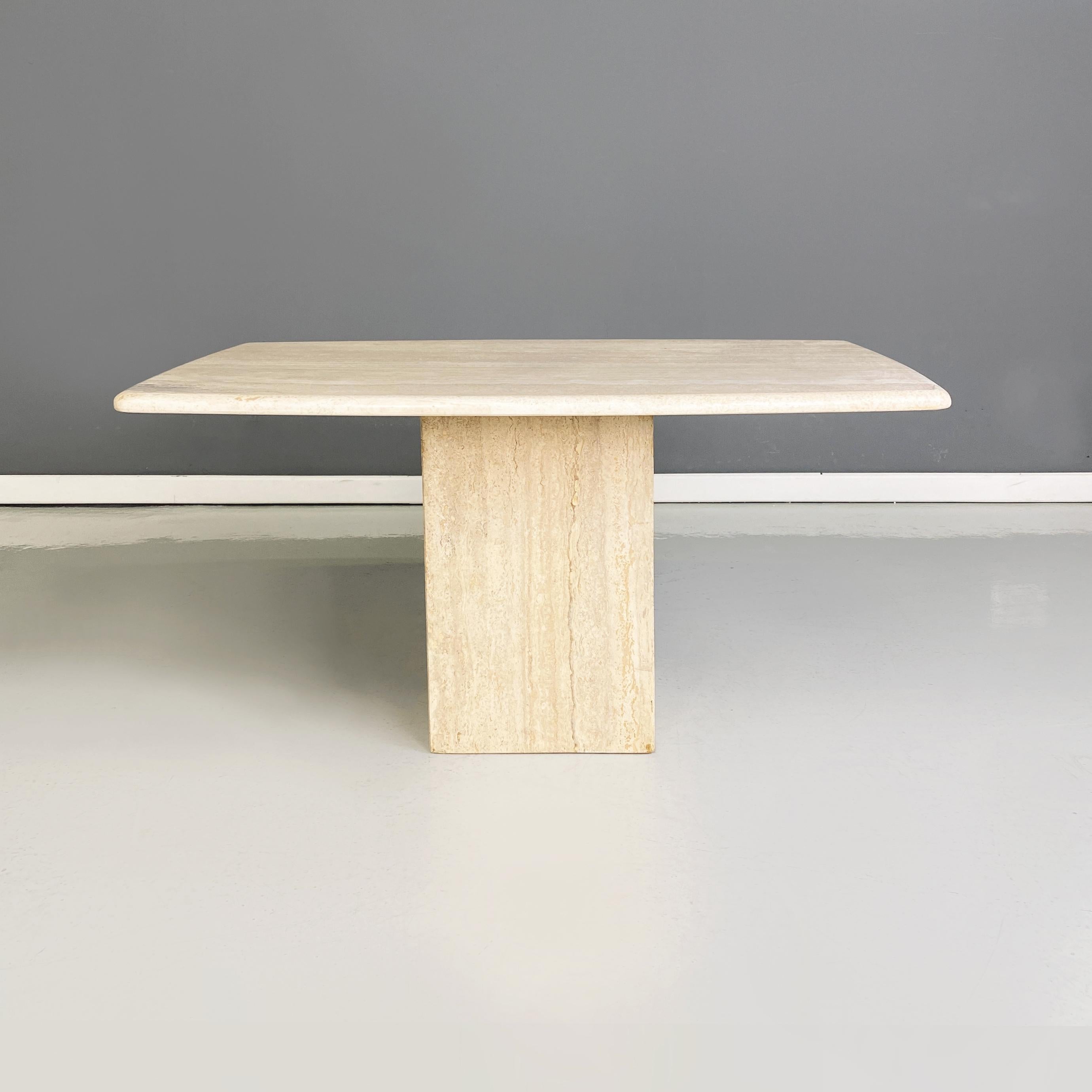 Italian Mid-Century Modern Coffee Table in Travertine, 1960s In Good Condition In MIlano, IT