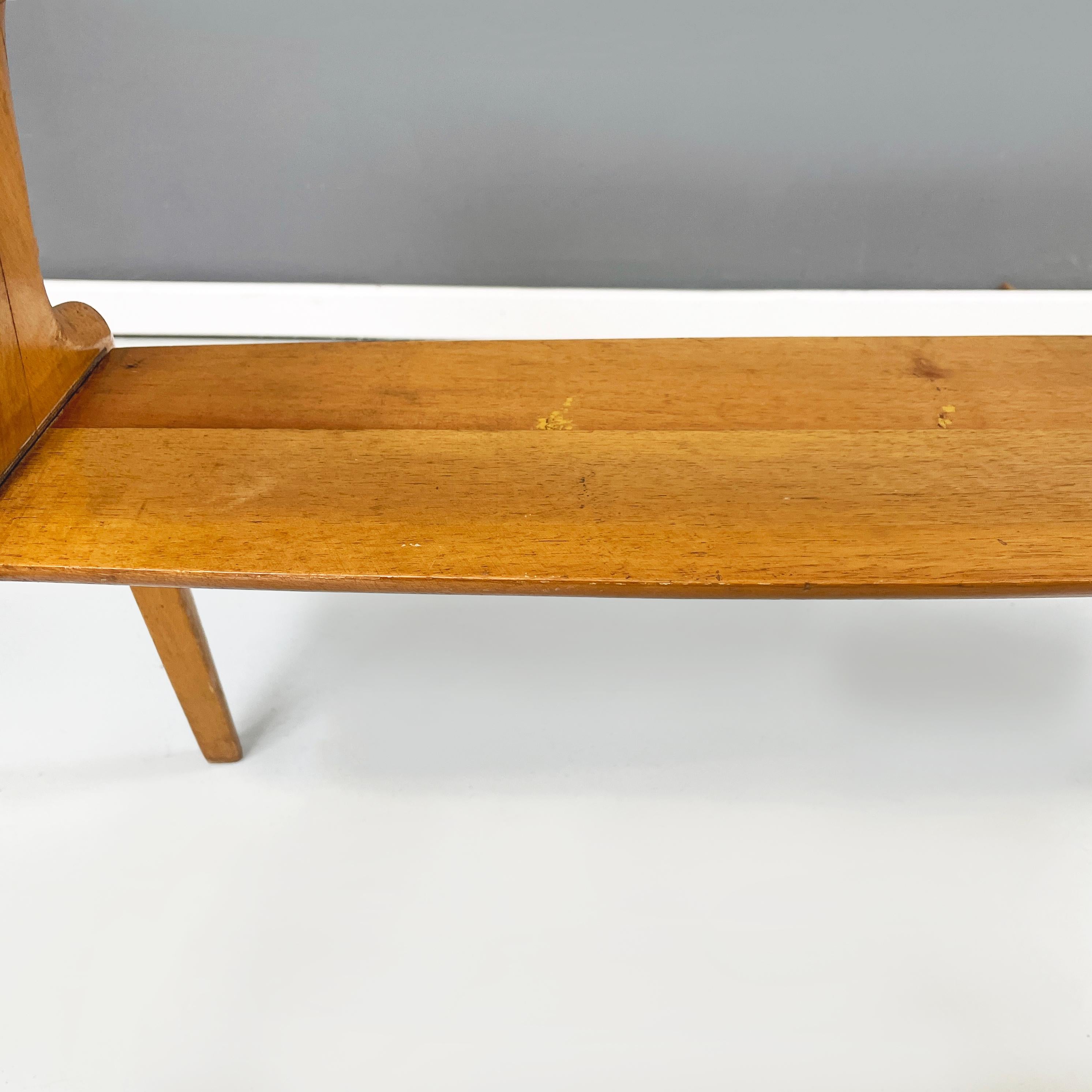 Italian mid-century modern Coffee table in wood and decorated glass, 1950s For Sale 6
