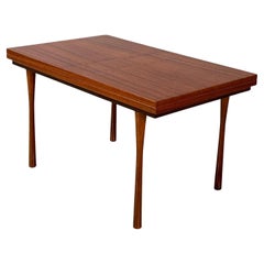Italienischer moderner Couchtisch aus der Mitte des Jahrhunderts mit ausziehbarer Platte aus Holz, 1960er Jahre
