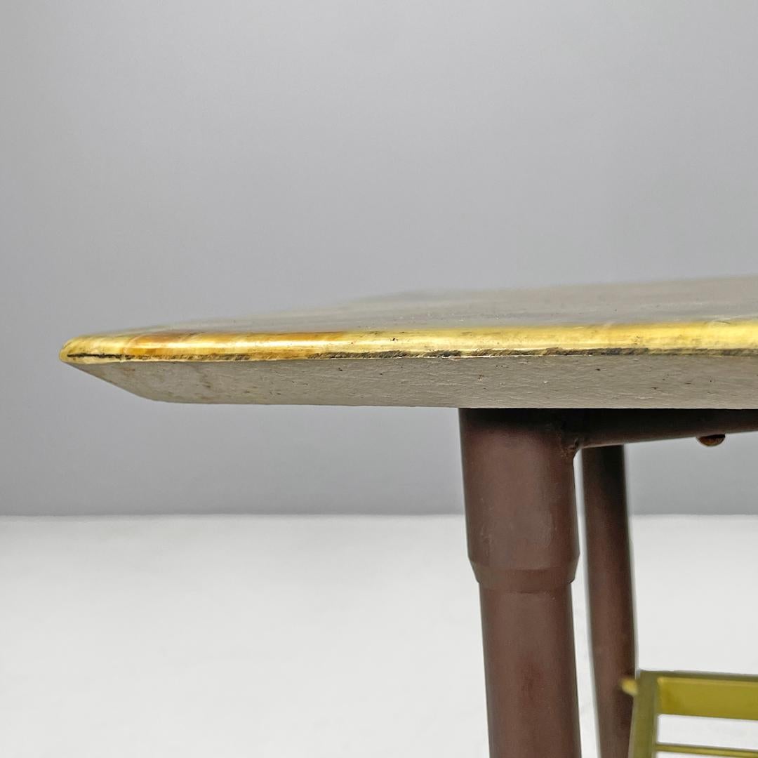 Italian mid-century modern coffee table with green marble effect wood top, 1960s For Sale 5