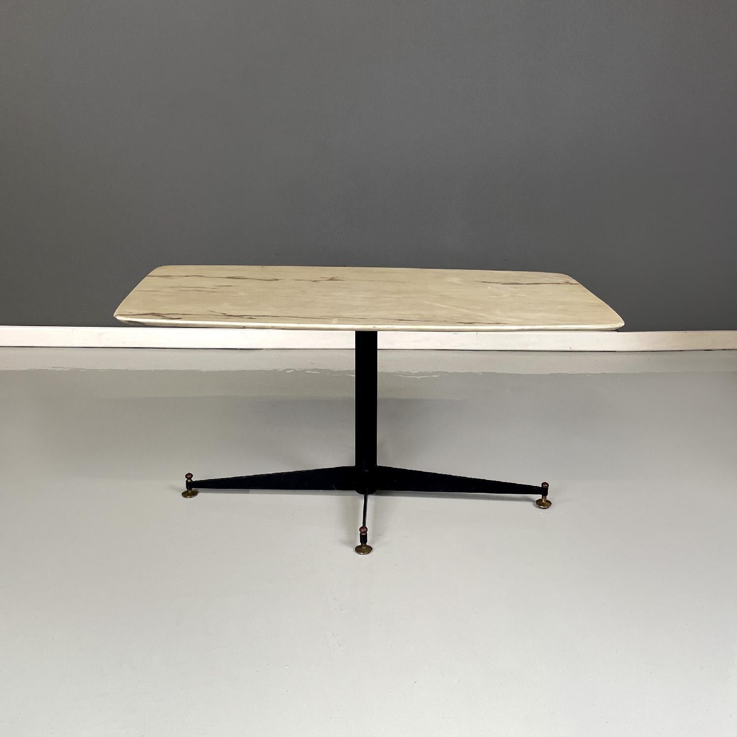 Mid-Century Modern Italian mid-century modern coffee table with marble top, 1950s For Sale
