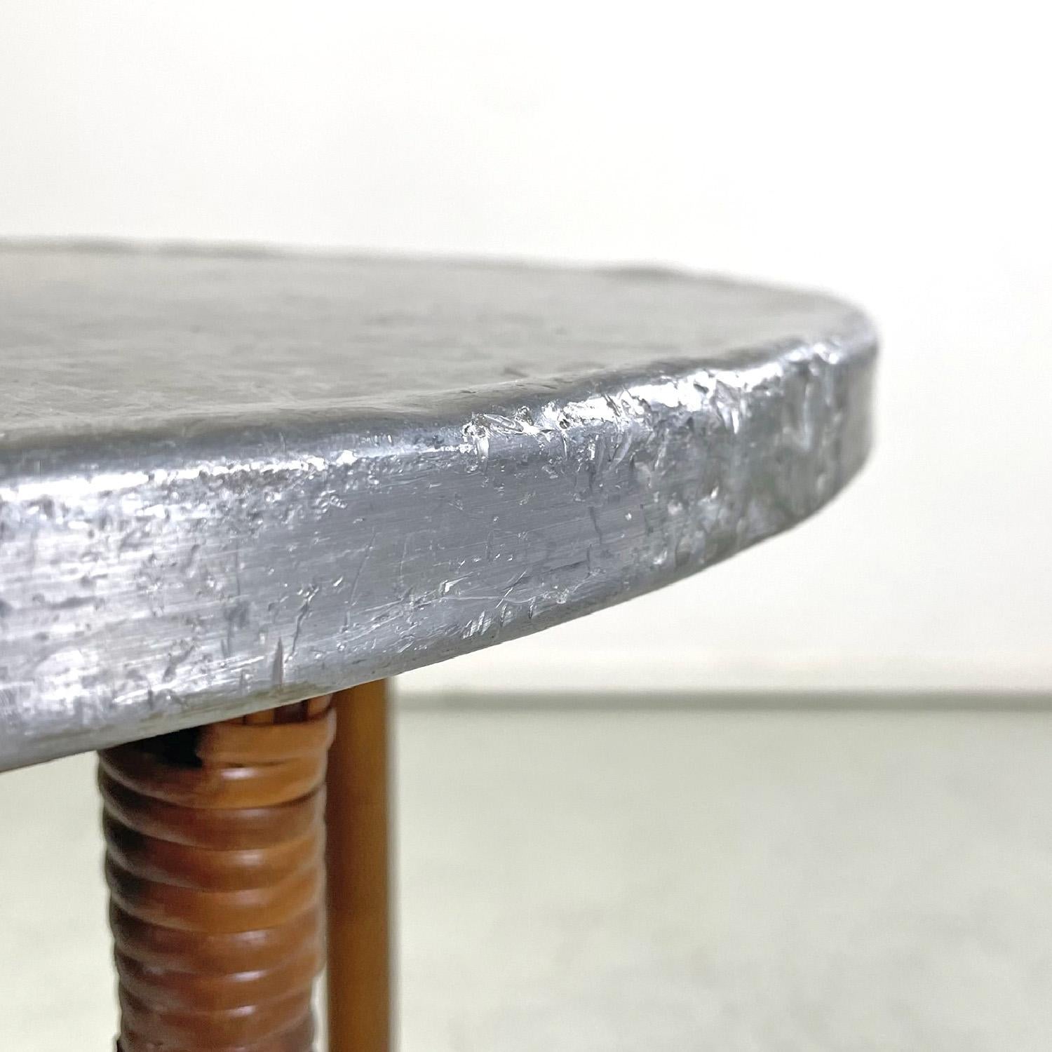 Italienische Couchtische aus der Mitte des Jahrhunderts aus Bambus und Aluminium, 1960er Jahre (Italian) im Angebot