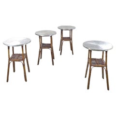 Retro Italian mid-century modern coffee tables in bamboo and aluminum, 1960s
