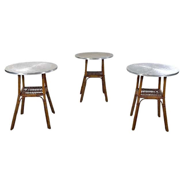 Reduced- Bamboo Mid Century Modern 3 pcs Tables Set Coffee Side Tables ...