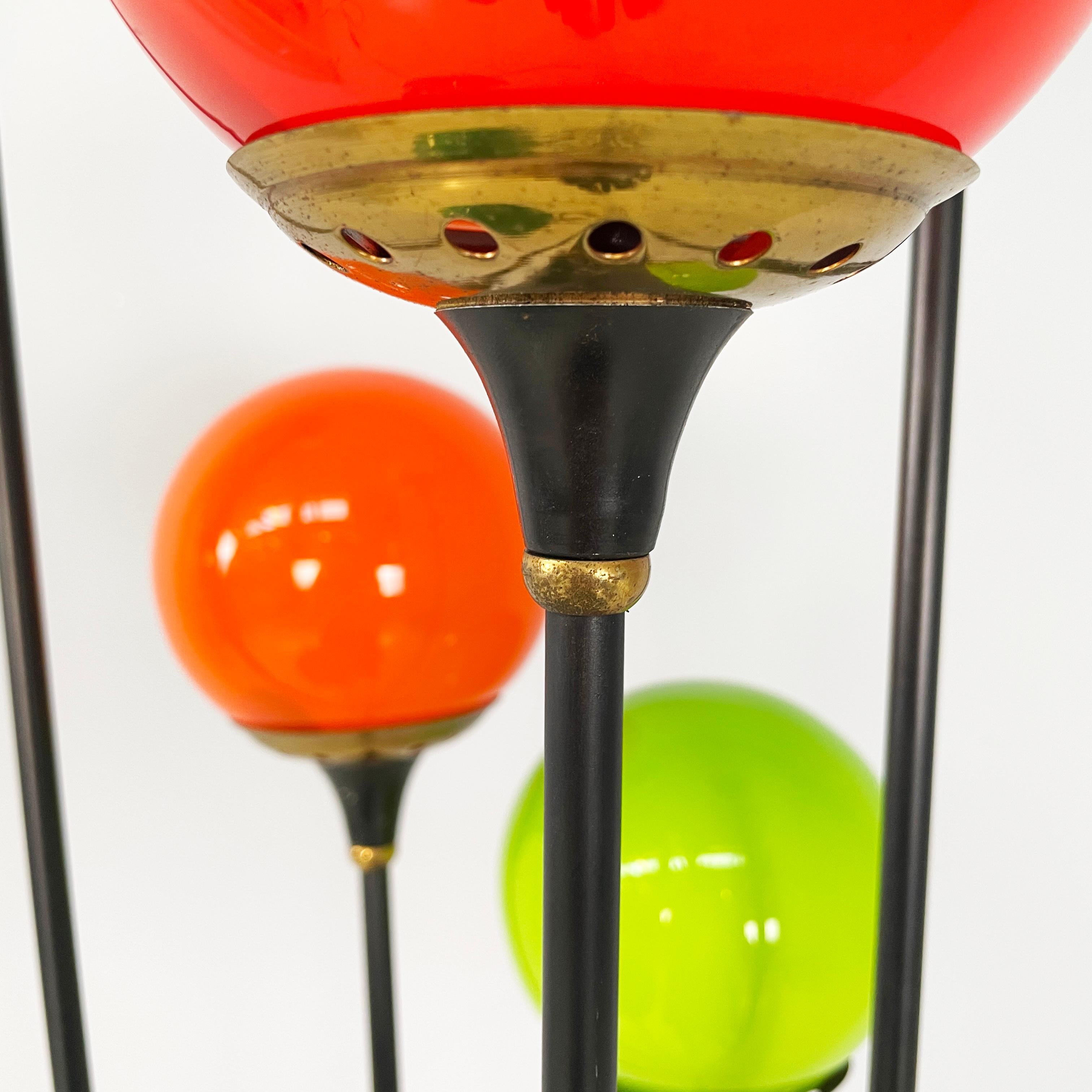 Italian mid-century modern Colored glass Floor lamp Alberello by Stilnovo, 1950s 4
