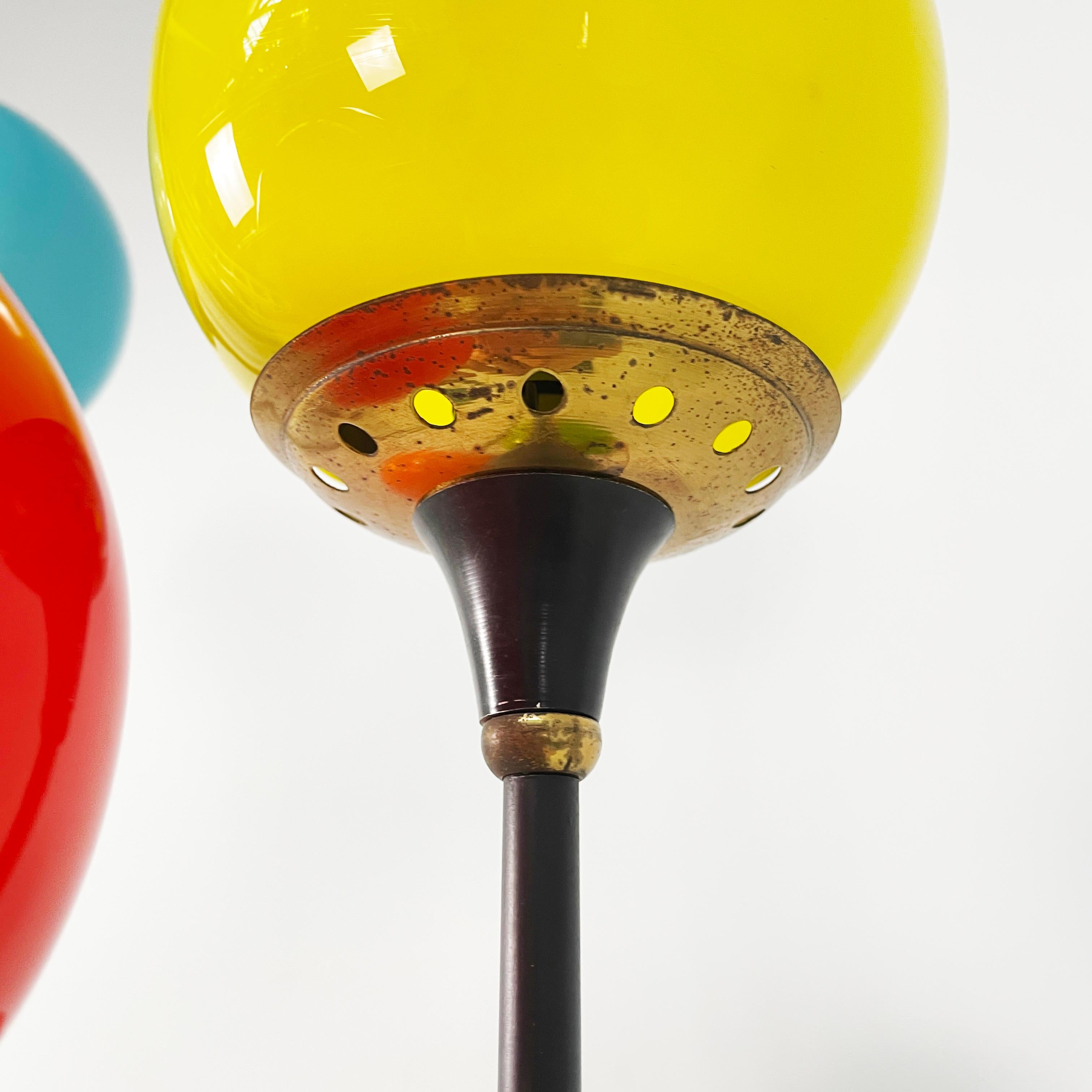Italian mid-century modern Colored glass Floor lamp Alberello by Stilnovo, 1950s 3