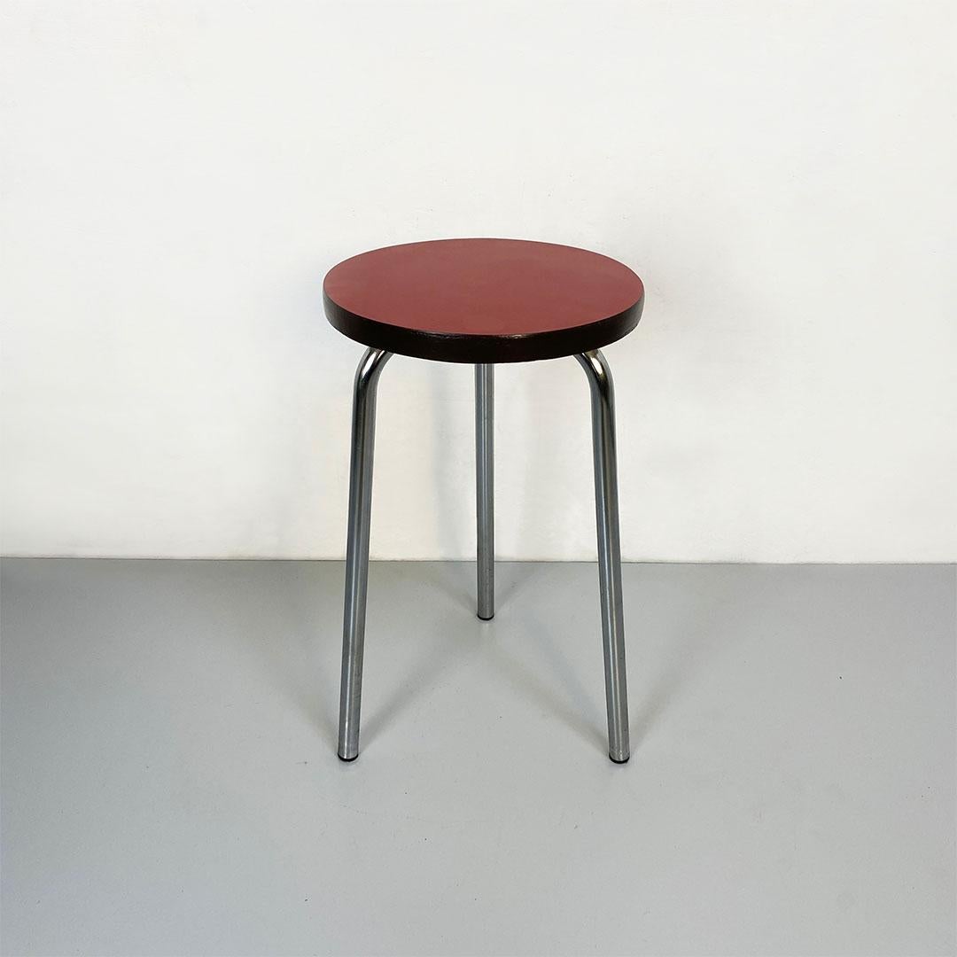 Italian Mid-Century Modern Colored Laminate and Steel Set of Five Stools, 1960s 11