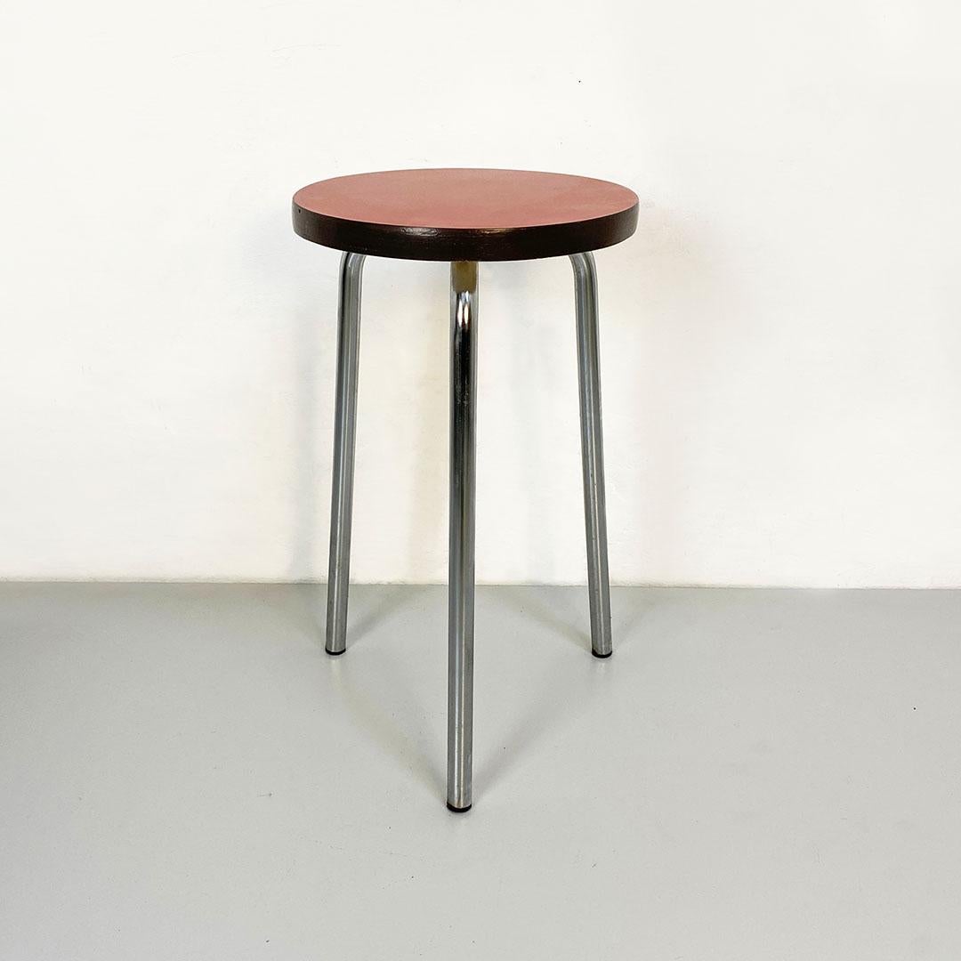 Italian Mid-Century Modern Colored Laminate and Steel Set of Five Stools, 1960s 12
