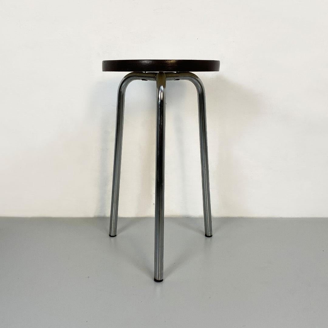 Italian Mid-Century Modern Colored Laminate and Steel Set of Five Stools, 1960s 13