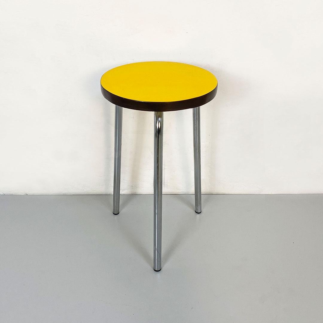 Italian Mid-Century Modern Colored Laminate and Steel Set of Five Stools, 1960s In Good Condition In MIlano, IT
