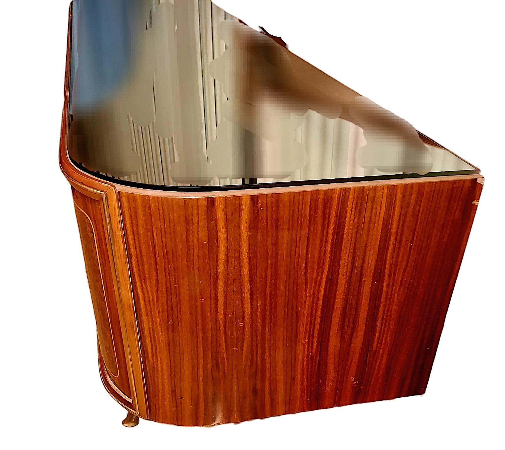 Italian Mid-century Modern Commode with Mirror In Good Condition For Sale In San Francisco, CA