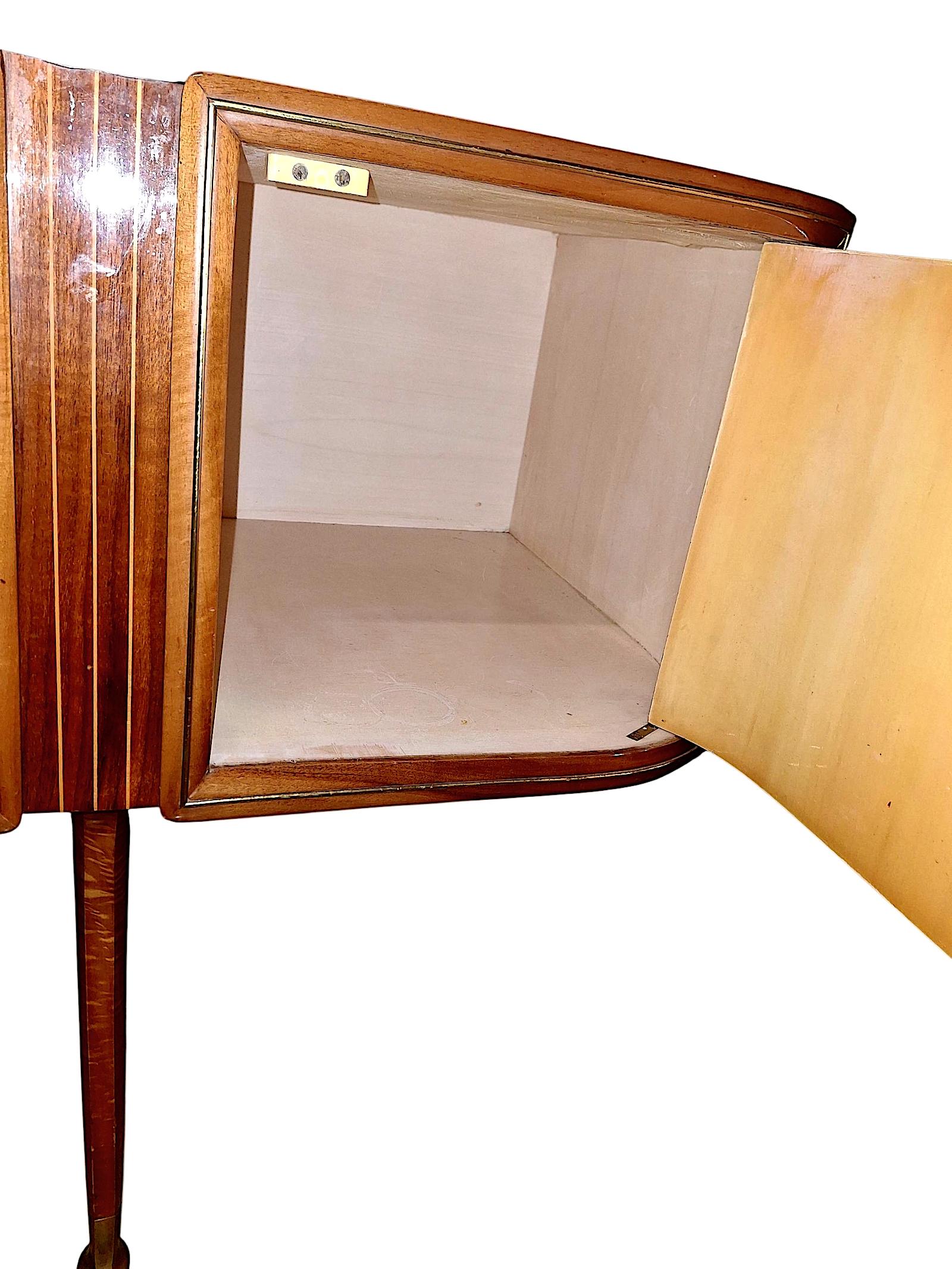 Brass Italian Mid-century Modern Commode with Mirror For Sale