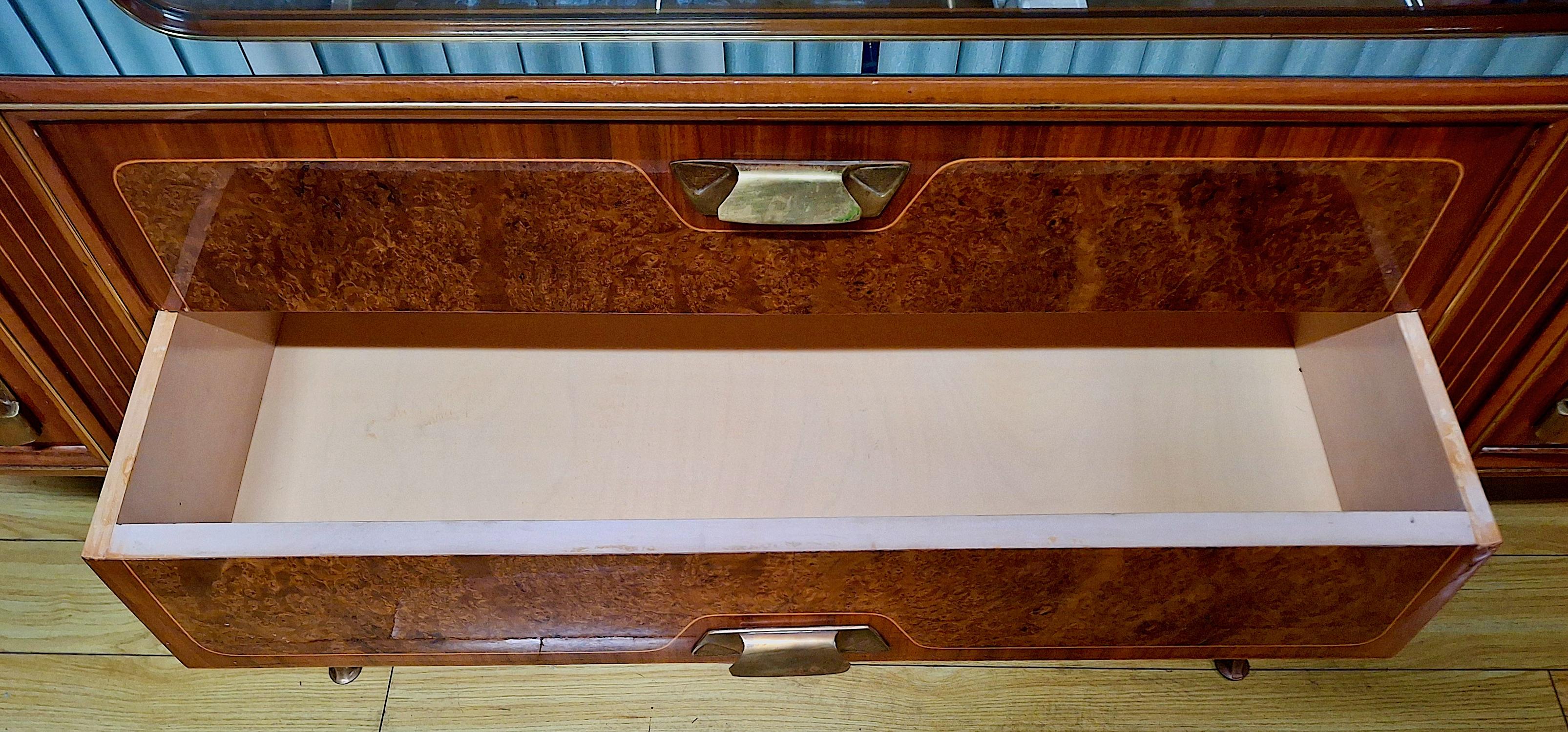 Italian Mid-century Modern Commode with Mirror For Sale 2