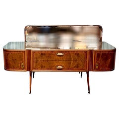 Italian Mid-century Modern Commode with Mirror Italian Mid-century Modern Commode with Mirror
