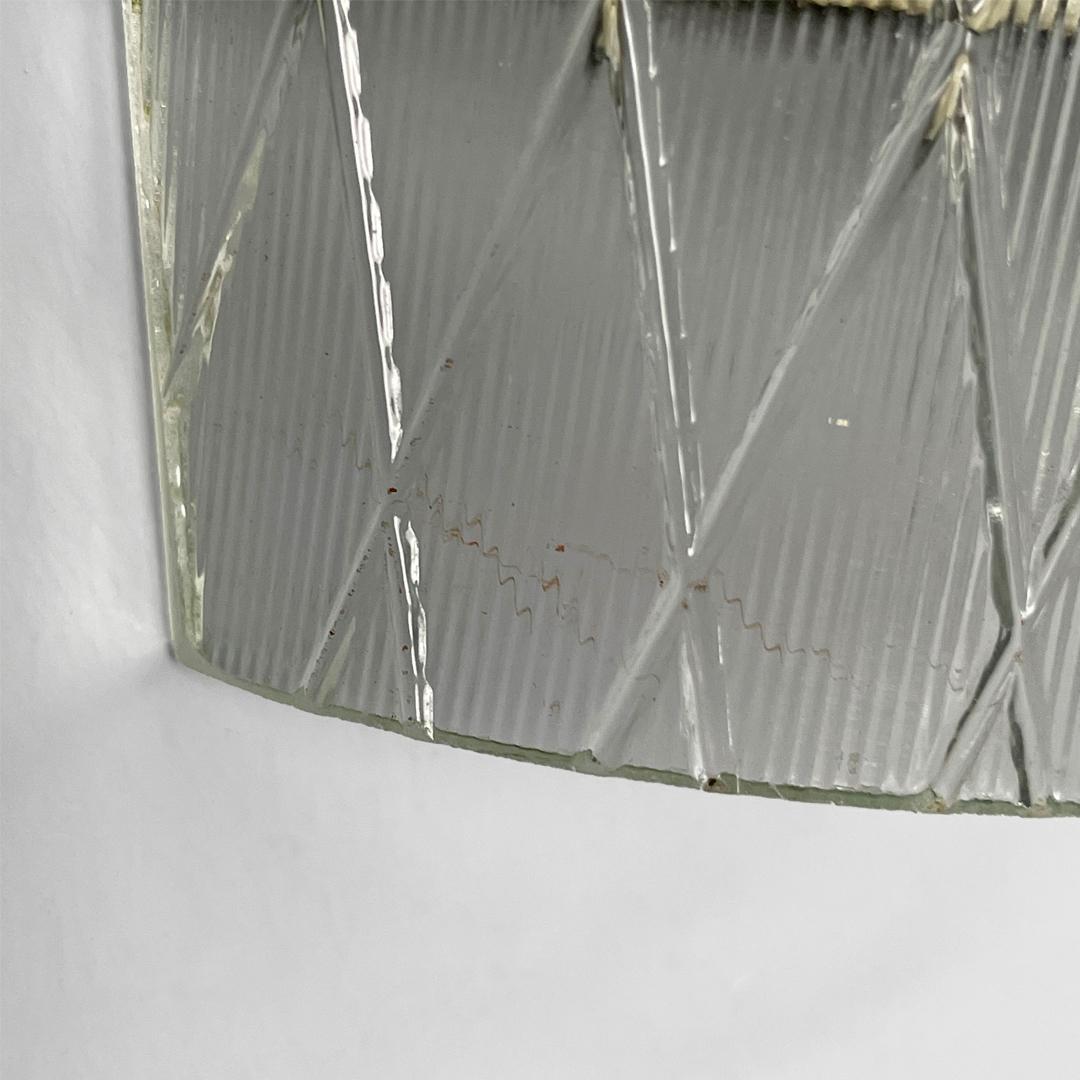 Lampade da parete italiane di metà secolo in vetro e metallo, 1950 in vendita 7